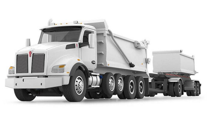 Kenworth T880 Rogue Dump Truck & Rogue Transfer Dump Trailer  ホワイト  ダンプ / DCP 1/64 建設機械模型 工事車両