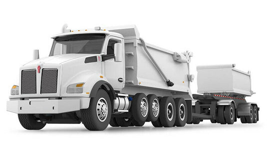 Kenworth T880 Rogue Dump Truck & Rogue Transfer Dump Trailer  ホワイト  ダンプ / DCP 1/64 建設機械模型 工事車両
