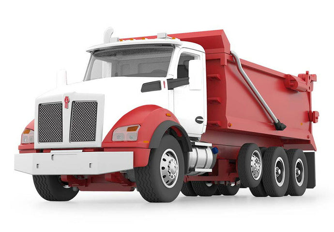 Kenworth T880 Rogue Dump Truck  ホワイト/Viperレッド  ダンプ / DCP 1/64 建設機械模型 工事車両