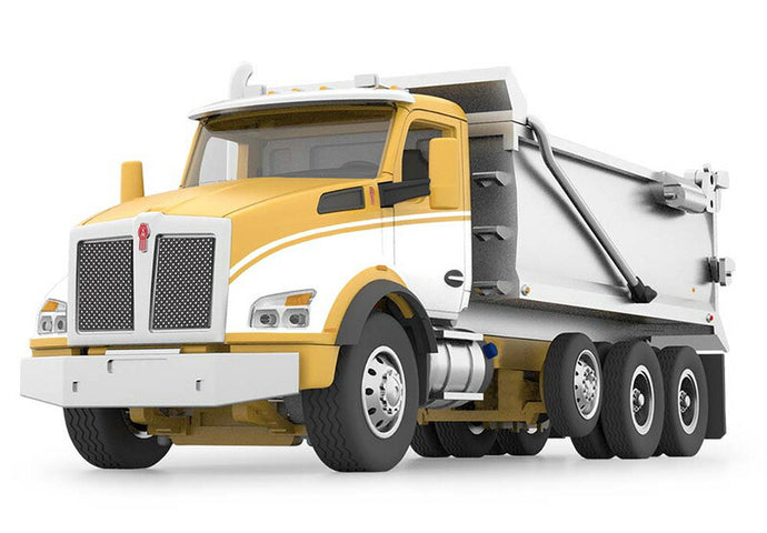 Kenworth T880 Rogue Dump Truck  イエロー/ホワイト/クローム  ダンプ / DCP 1/64 建設機械模型 工事車両