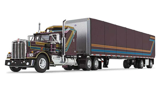 Kenworth W900A & 53ft Utility Roll Tarp Trailer  プラム  トレーラー / DCP 1/64 建設機械模型 工事車両
