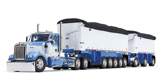 Kenworth W900L & East Manufacturing End Dump Trailers  ウィステリア/ホワイト  ダンプ / DCP 1/64 建設機械模型 工事車両