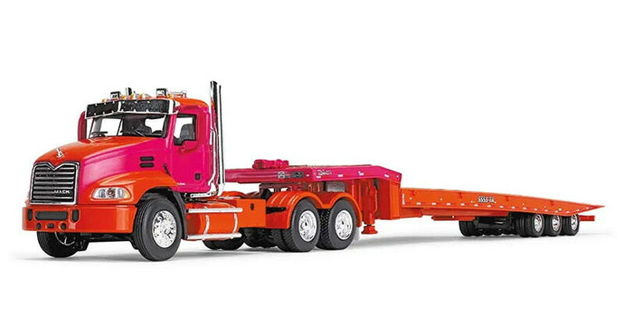 Mack Pinnacle & Talbert 5553TA Traveling-Axle Trailer  オレンジ/フクシア  トレーラー / DCP 1/64 建設機械模型 工事車両