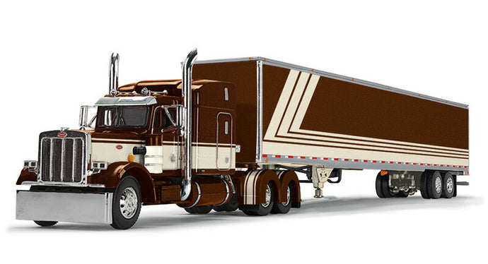 Peterbilt Model 359 & 53ft Utility Trailer  ブラウン/クリーム  トレーラー / DCP 1/64 建設機械模型 工事車両