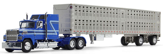 Ford LTL 9000 & Wilson Stockmaster PSAL Livestock Trailer  ブルー/シルバー  トレーラー / DCP 1/64 建設機械模型 工事車両