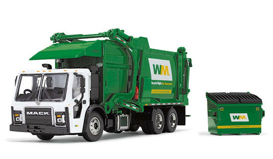 Waste Management - Mack LR Refuse Truck & McNeilus Meridian Front Loader トラック / DCP 1/64 建設機械模型 工事車両