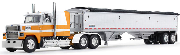 Ford LTL 9000 & Wilson Pacesetter Grain Trailer  オレンジ/ホワイト  トレーラー / DCP 1/64 建設機械模型 工事車両