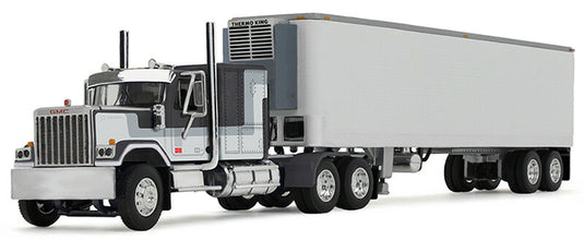 GMC General 60インチ フラットトップ スリーパー ブラック 40フィート ヴィンテージ トレーラー リーファー付き DCP by First Gear / 1/64 建設機械模型 工事車両