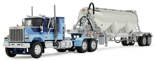 GMC General 34インチ フラットトップ スリーパー ブルー Heil ニューマチック タンク トレーラー DCP by First Gear / 1/64 建設機械模型 工事車両