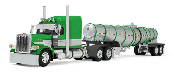 Peterbilt Model 389 & Polar Deep Drop Trailer  グリーン/シルバー/ブラック  トレーラー / DCP 1/64 建設機械模型 工事車両