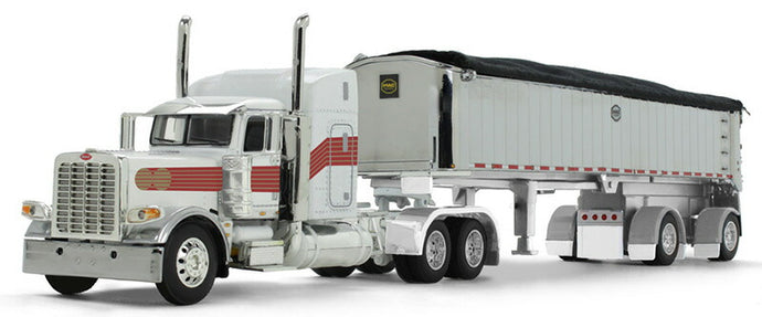 Peterbilt Model 389 & MAC Coal End Dump Trailer  ホワイト/レッド/ゴールド  ダンプ / DCP 1/64 建設機械模型 工事車両