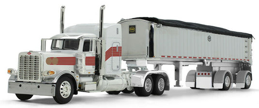 Peterbilt Model 389 & MAC Coal End Dump Trailer  ホワイト/レッド/ゴールド  ダンプ / DCP 1/64 建設機械模型 工事車両