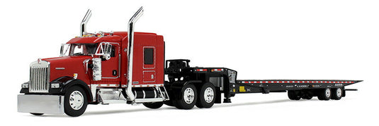 Kenworth W900L 72インチ AeroCab スリーパー レッド & Landoll 440B 50CA トレーラー / DCP 1/64
