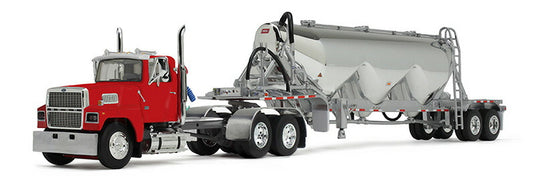 Ford LTL 9000 デイキャブ Heil ニューマチック タンク トレーラー DCP by First Gear / 1/64 建設機械模型 工事車両