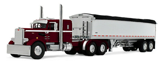 Peterbiltピータービルト Model 351 36 Sleeper 34 Wilson Pacesetter Grain Trailer Dark Cherry / DCP 1/64 模型