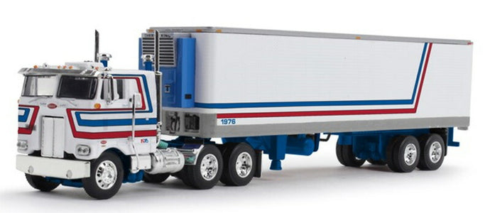 Peterbilt 352 COE & 40ft Vintage Reefer Trailer  バイセンテニアルパトリオットカラー  トレーラー / DCP 1/64 建設機械模型 工事車両