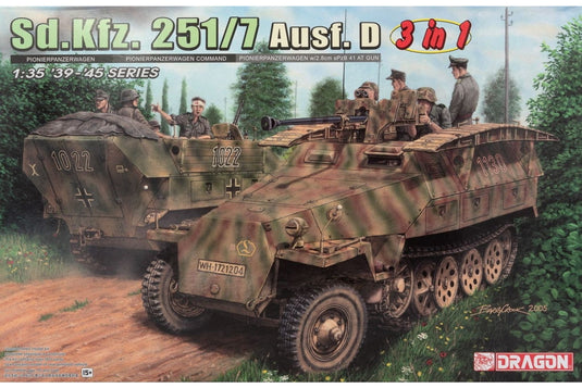 Sd.Kfz. 251/7 Ausf. D 3 in 1 w/EZ Track 組み立てプラモキット模型 装甲車 /Dragon 1/35