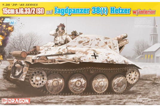 15cm s.IG.33/2 (Sf) auf Jagdpanzer 38(t) Hetzer w/interior 組み立てプラモキット模型 戦車 /Dragon 1/35