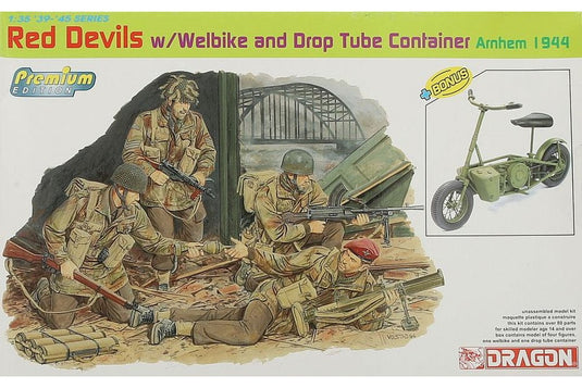 Red Devils w/Welbike and Drop Tube Container Arnhem 1944 レッドデビルズ 組み立てプラモキット模型 /Dragonドラゴン 1/35