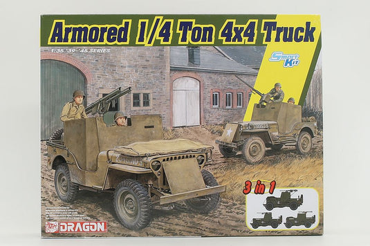 Armored 1/4-Ton 4x4 Truck w/.50-cal Machine Gun 3 in 1 組み立てプラモキット模型 装甲車 /Dragon 1/35