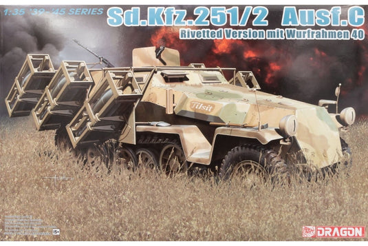 Sd.Kfz. 251/2 Ausf. C Rivetted Version mit Wurfrahmen 40 組み立てプラモキット模型 装甲車 /Dragon 1/35