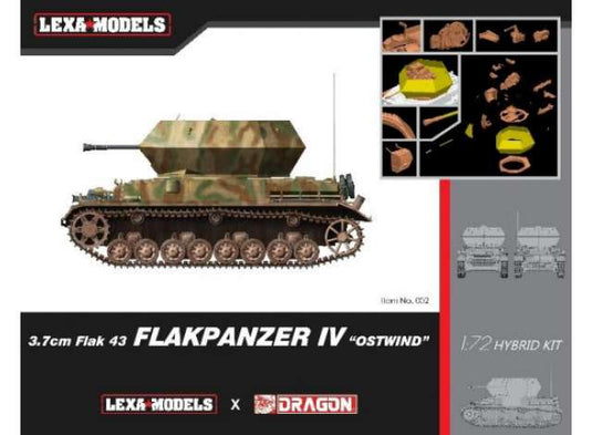 3.7cm FlaK 43 対空戦車 IV オストヴィント プラモデルキット/Dragon 1/72模型