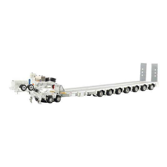 ドレイク 2x8 ドリー + 7x8 ステアラブル 低床トレーラー ホワイト / Drake 1/50 ミニカー 建設機械模型 工事車両
