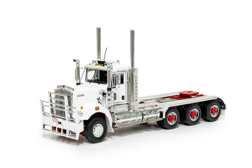 【予約】2026年発売予定 DRAKE KENWORTH C509 デイキャブ トライドライブ ホワイト/レッド トラクタ / DRAKE 1/50 建設機械模型 工事車両