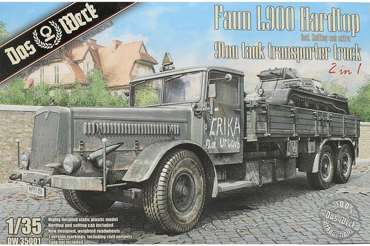Faun L900 Hardtop 9ton Tank Transporter Truck 組み立てプラモキット模型 ミリタリー /Das Werk 1/35