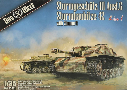 Sturmgeschuetz III Ausf.G Sturmhaubitze 42 2 in 1 with Zimmerit 組み立てプラモキット模型 戦車 /Das Werk 1/35