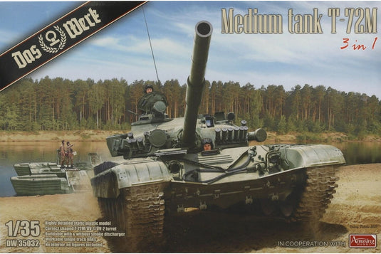 Medium tank T-72M 3 in 1 組み立てプラモキット模型 戦車 /Das Werk 1/35