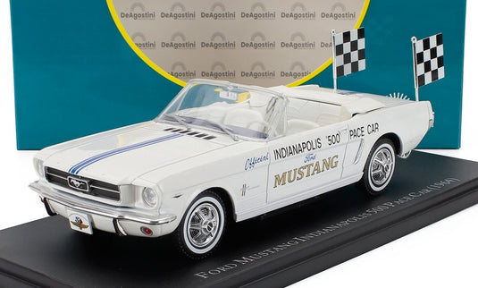 FORD USAフォードUSA マスタング カブリオレ ペースカー インディアナポリス500 1964 ホワイトブルー DEAGOSTINI-AMERICAN-CARS-COLLECTION / EDICOLA 1/24 ミニカー