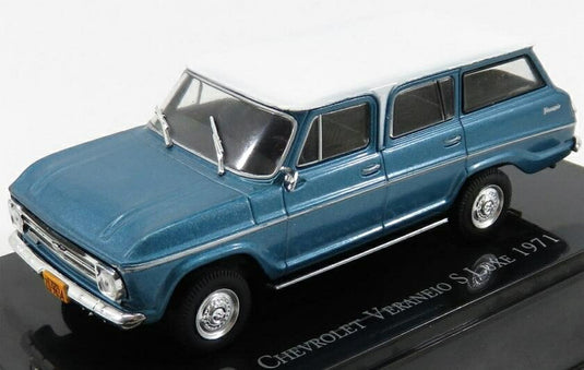 CHEVROLETシボレー ベラネイオ S リュクス 1971 ブルーメタリック ホワイト CHEVROLET-COLLECTION-IXO-SALVAT-BRASIL / EDICOLA 1/43 ミニカー