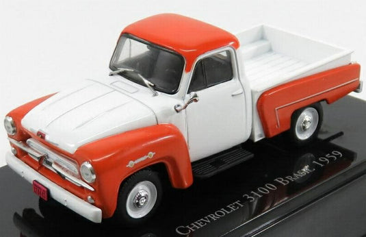 CHEVROLETシボレー 3100 ブラジル ピックアップ 1959 オレンジ ホワイト CHEVROLET-COLLECTION-IXO-SALVAT-BRASIL / EDICOLA 1/43 ミニカー