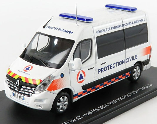 Renaultルノー Masterマスター Vanバン 2014 Ambulanceアンビュランス Protection Civile VPSP White Orange Blueホ / ELIGOR 1/43 ミニカー