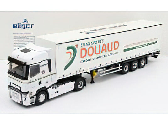 RENAULT  TLINE HIGH TRUCK TELONATO DOUAUD TRANSPORTS 2021  WHITE GREEN ORANGE/ELIGOR 1/43ミニカー