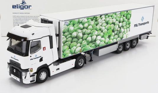 Renaultルノー T LINE HIGH TRUCK SEMI FRIGO FSL TRANSPORTS 2021 ホワイトグリーン / ELIGOR 1/43 トラック商用車