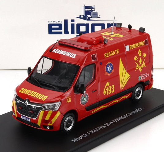 Renaultルノー Masterマスター VAN BOMBEIROS BRAZIL 2019 レッド / ELIGOR 1/43 ミニカー