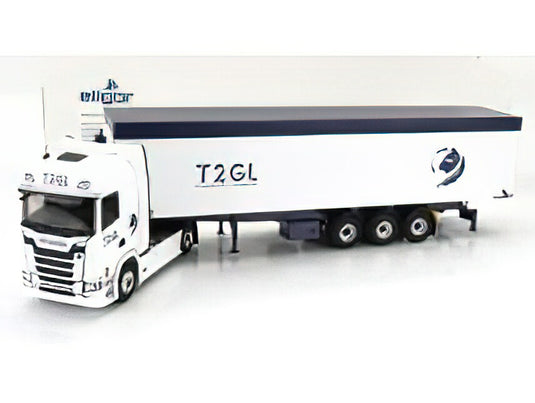 SCANIA - S500 TRUCK CASSONE RIBALTABILE T2GL TRANSPORT 2020 - WHITE/ ELIGOR 1/43 トラック 模型