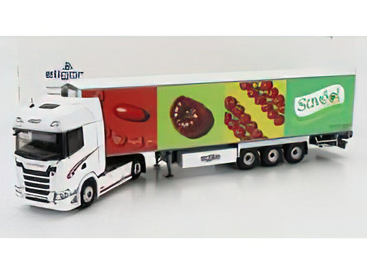 SCANIA - R460 TRUCK SEMI-FRIGO SAVEOL TRANSPORT 2016 - WHITE RED GREEN YELLOW/ ELIGOR 1/43 トラック 模型