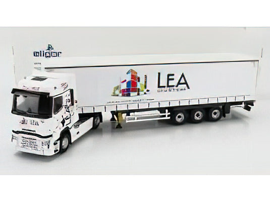 RENAULT - T520 TRUCK TELONATO LEA TRANSPORTS 2021 - WHITE/ ELIGOR 1/43 トラック 模型