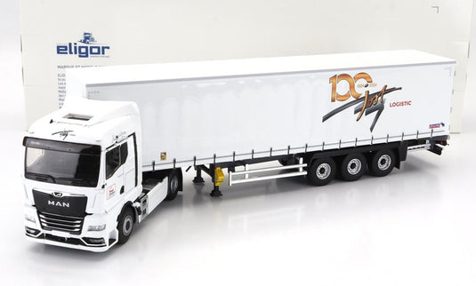 MANマン TGX 18.470 TRUCK TELONATO JOST LOGISTIC TRANSPORTS 2021 ホワイト / ELIGOR 1/43 トラック商用車