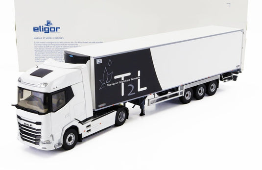 DAFダフ XG Truckトラック 2021 Semi Frigo T2L Transports White Blueホワイトブルー / ELIGOR 1/43 トラック商用車