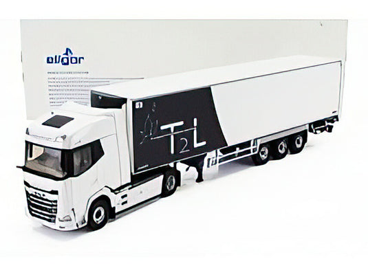 DAF XG TRUCK SEMI FRIGO T2L TRANSPORTS 2021 WHITE BLUE/ELIGOR 1/43模型ミニカー