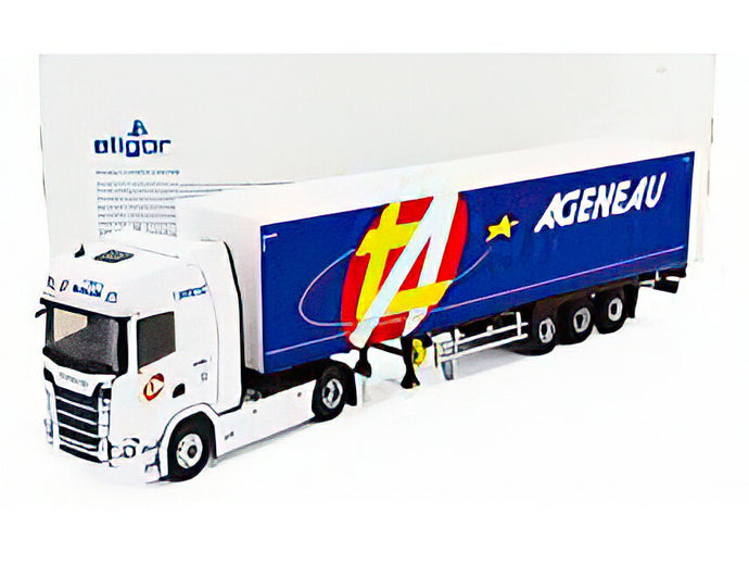 SCANIA S500 TRUCK SEMI FRIGO AGENEAU TRANSPORTS 2020 WHITE BLUE/ELIGOR 1/43模型ミニカー