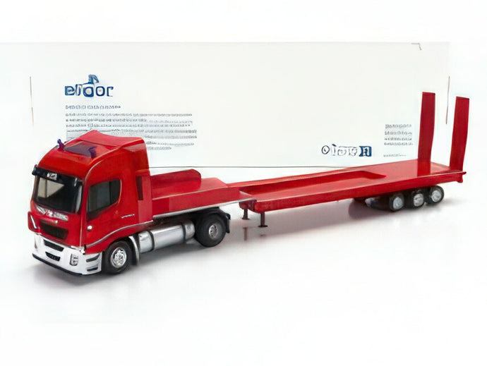 IVECO FIAT - STRALIS 480XP TRUCK RIMORCHIO PIANALE TRASPORTO MEZZI MOVIMENTO TERRA VIGILI DEL FUOCO 2016 - RED 海外限定/ELIGOR 1/43ミニカー