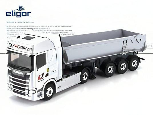 SCANIA S770 V8 トラック カッソーネ リバルタブル プレジャム トランスポート 2020 シルバー/ ELIGOR 1/43 ミニカー