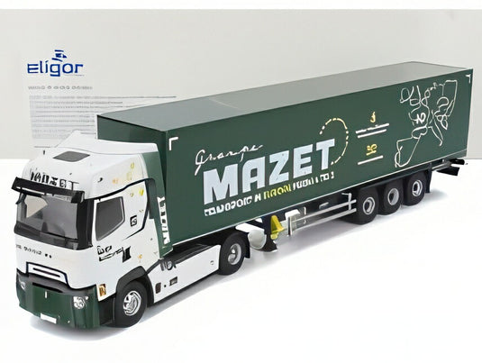 RENAULT T LINE HIGH TRUCK CASSONATO MAZET TRANSPORTS 2023 ホワイト グリーン/ ELIGOR 1/43 ミニカー