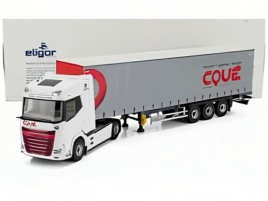 DAF XG トラック COUE TRANSPORTS 2021 ホワイト/レッド/グレー/ ELIGOR 1/43 ミニカー