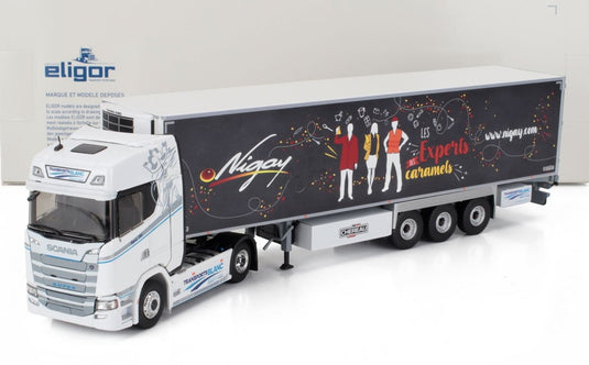 Scaniaスカニア S500 Semi Frigo Truckセミフリゴトラック Cassonato Blanc Transportsブラントランスポート 2022 ホワイト / ELIGOR 1/43 トラック商用車